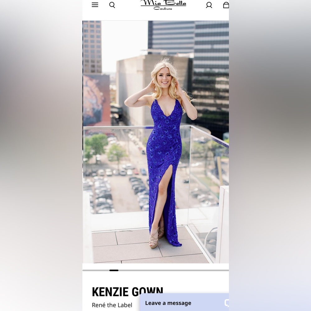 Mia Bella Couture Kenzie Gown Size 0 in Royal Blue